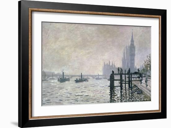 The Thames Below Westminster, 1871-Claude Monet-Framed Giclee Print