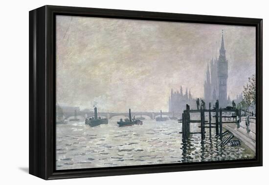 The Thames Below Westminster, 1871-Claude Monet-Framed Premier Image Canvas