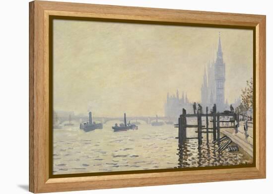 The Thames Below Westminster-Claude Monet-Framed Premier Image Canvas