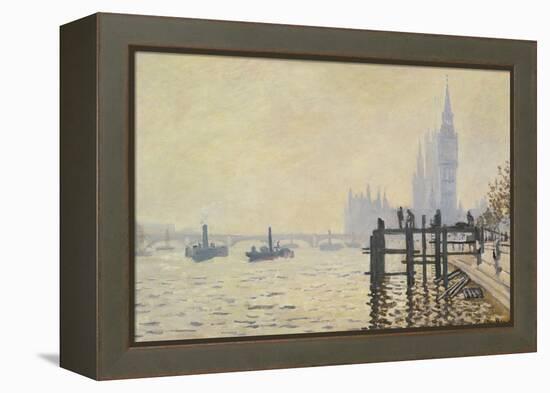 The Thames Below Westminster-Claude Monet-Framed Premier Image Canvas