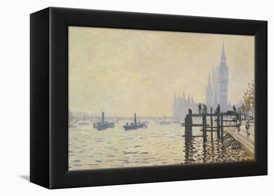 The Thames Below Westminster-Claude Monet-Framed Premier Image Canvas