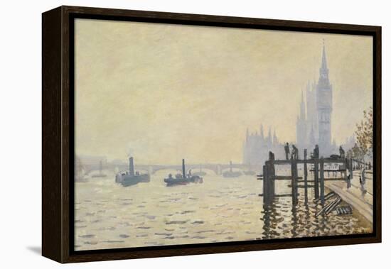 The Thames Below Westminster-Claude Monet-Framed Premier Image Canvas