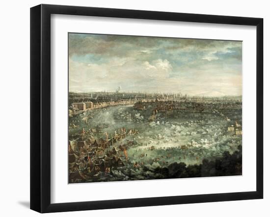 The Thames During the Great Frost of 1739-Jan Griffier II-Framed Giclee Print