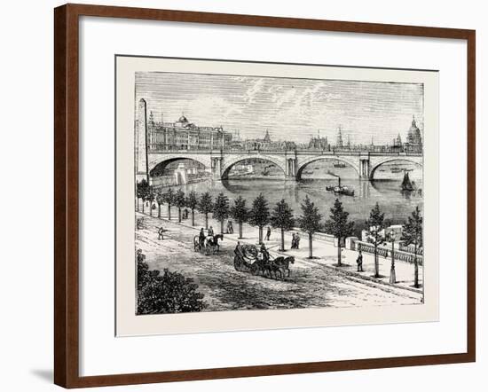 The Thames Embankment and Waterloo Bridge 1895-null-Framed Giclee Print