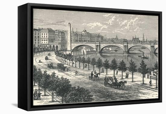 The Thames Embankment, Showing Cleopatras Needle, 1896-null-Framed Premier Image Canvas