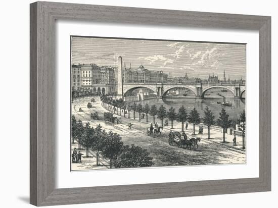 The Thames Embankment, Showing Cleopatras Needle, 1896-null-Framed Giclee Print