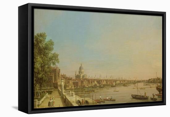 The Thames from the Terrace of Somerset House Looking Towards St. Paul's, c.1750-Canaletto-Framed Premier Image Canvas
