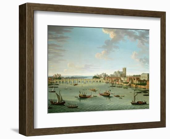 The Thames from the Terrace of Somerset House Looking Towards Westminster-Antonio Joli-Framed Giclee Print