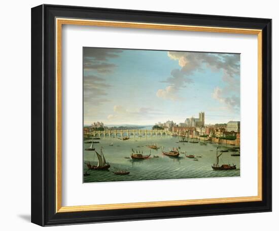 The Thames from the Terrace of Somerset House Looking Towards Westminster-Antonio Joli-Framed Giclee Print