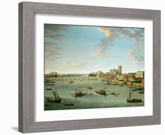 The Thames from the Terrace of Somerset House Looking Towards Westminster-Antonio Joli-Framed Giclee Print