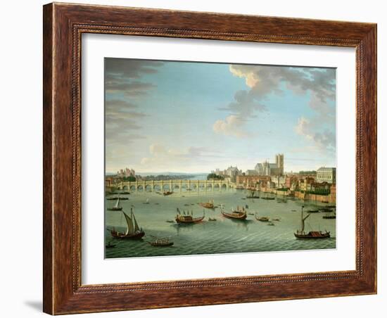 The Thames from the Terrace of Somerset House Looking Towards Westminster-Antonio Joli-Framed Giclee Print