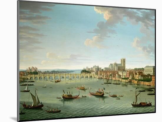 The Thames from the Terrace of Somerset House Looking Towards Westminster-Antonio Joli-Mounted Giclee Print