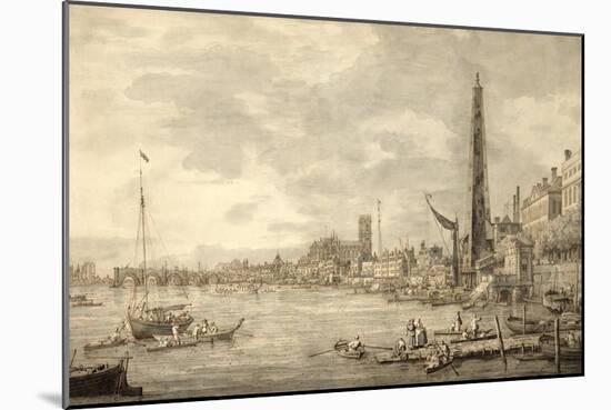 The Thames Looking Towards Westminster from Near York Water Gate-Canaletto-Mounted Giclee Print