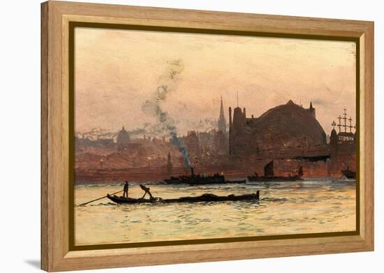 The Thames near Charing Cross, London, 1892 (Oil on Board)-William Lionel Wyllie-Framed Premier Image Canvas