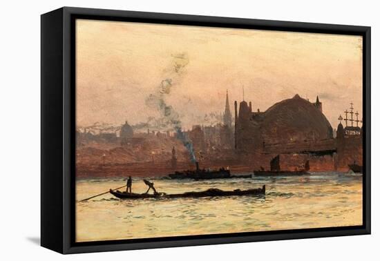 The Thames near Charing Cross, London, 1892 (Oil on Board)-William Lionel Wyllie-Framed Premier Image Canvas