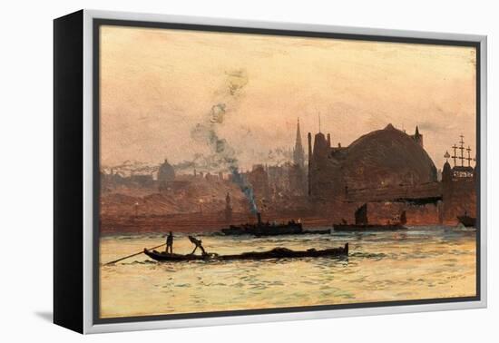 The Thames near Charing Cross, London, 1892 (Oil on Board)-William Lionel Wyllie-Framed Premier Image Canvas