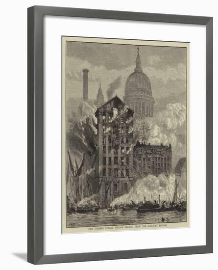 The Thames Street Fire, a Sketch from the Railway Bridge-Henry William Brewer-Framed Giclee Print