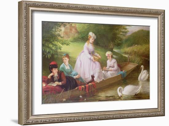 The Thames Swans-Thomas Brooks-Framed Giclee Print