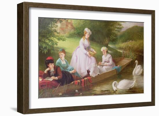 The Thames Swans-Thomas Brooks-Framed Giclee Print