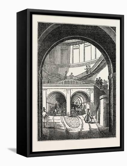 The Thames Tunnel: the Rotherhithe Shaft, or Descent-null-Framed Premier Image Canvas