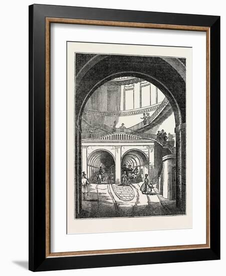 The Thames Tunnel: the Rotherhithe Shaft, or Descent-null-Framed Giclee Print