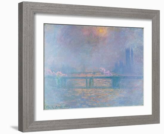 The Thames with Charing Cross Bridge, 1903 (oil on canvas)-Claude Monet-Framed Giclee Print