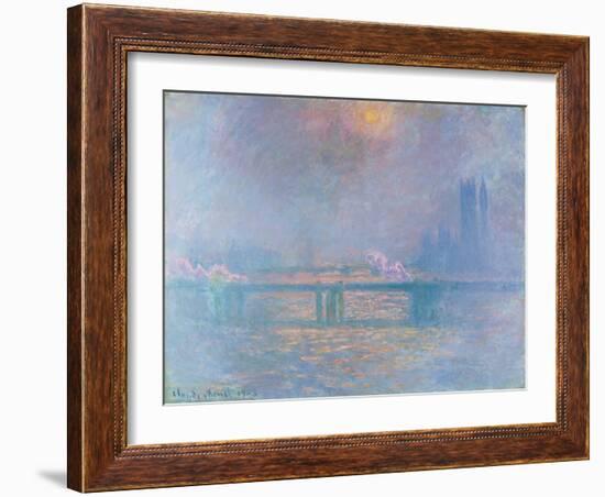 The Thames with Charing Cross Bridge, 1903 (oil on canvas)-Claude Monet-Framed Giclee Print