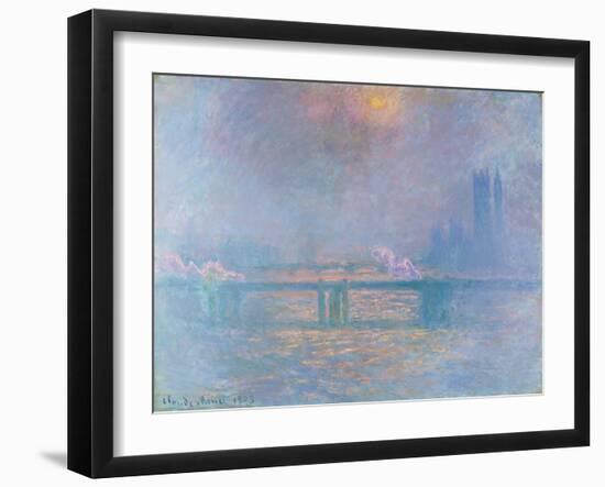 The Thames with Charing Cross Bridge, 1903 (oil on canvas)-Claude Monet-Framed Giclee Print