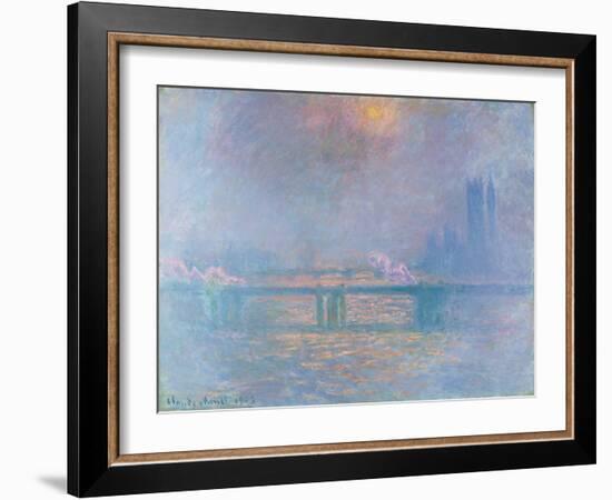 The Thames with Charing Cross Bridge, 1903 (oil on canvas)-Claude Monet-Framed Giclee Print