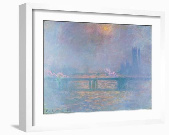 The Thames with Charing Cross Bridge, 1903 (oil on canvas)-Claude Monet-Framed Giclee Print