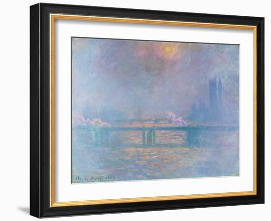 The Thames with Charing Cross Bridge, 1903 (oil on canvas)-Claude Monet-Framed Giclee Print