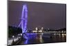 The Thames with London Eye and the Houses of Parliament, at Night, London, England, Uk-Axel Schmies-Mounted Photographic Print