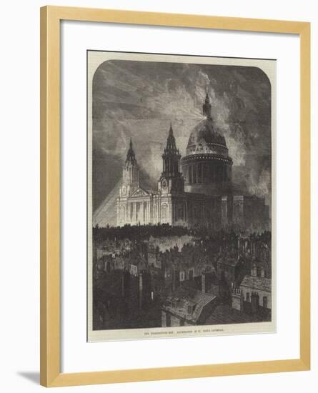 The Thanksgiving Day, Illumination of St Paul's Cathedral-Samuel Read-Framed Giclee Print