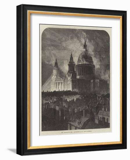 The Thanksgiving Day, Illumination of St Paul's Cathedral-Samuel Read-Framed Giclee Print