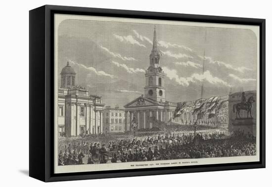 The Thanksgiving Day, the Procession Passing St Martin's Church-null-Framed Premier Image Canvas