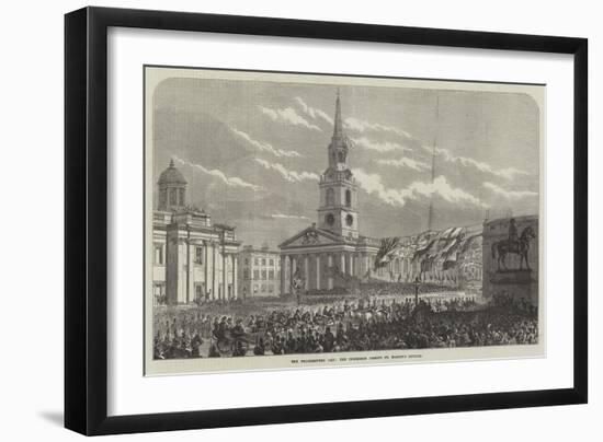 The Thanksgiving Day, the Procession Passing St Martin's Church-null-Framed Giclee Print