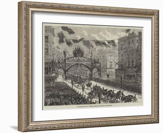 The Thanksgiving Day, Triumphal Arch in Regent-Circus, Oxford-Street-null-Framed Giclee Print