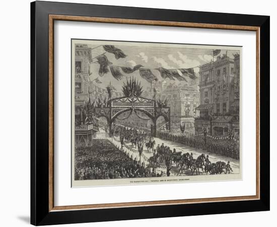 The Thanksgiving Day, Triumphal Arch in Regent-Circus, Oxford-Street-null-Framed Giclee Print