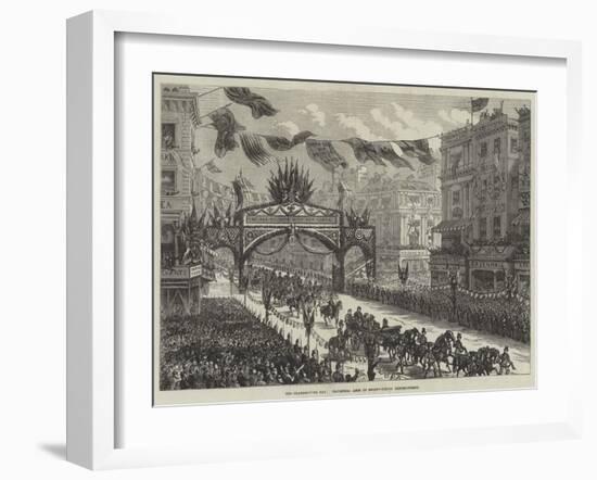 The Thanksgiving Day, Triumphal Arch in Regent-Circus, Oxford-Street-null-Framed Giclee Print