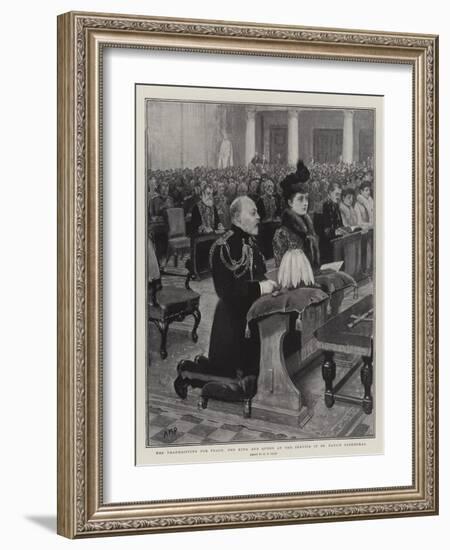 The Thanksgiving for Peace, the King and Queen at the Service in St Paul's Cathedral-Henry Marriott Paget-Framed Giclee Print