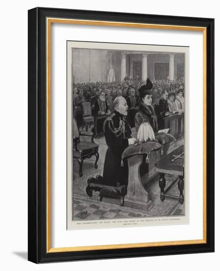 The Thanksgiving for Peace, the King and Queen at the Service in St Paul's Cathedral-Henry Marriott Paget-Framed Giclee Print