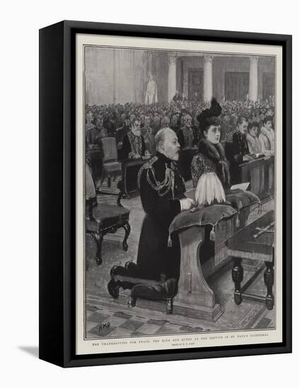 The Thanksgiving for Peace, the King and Queen at the Service in St Paul's Cathedral-Henry Marriott Paget-Framed Premier Image Canvas