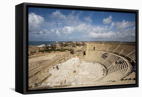 The Theater of Caesarea on the Shores of the Mediterranean Sea, Caesarea, Israel-Dave Bartruff-Framed Premier Image Canvas