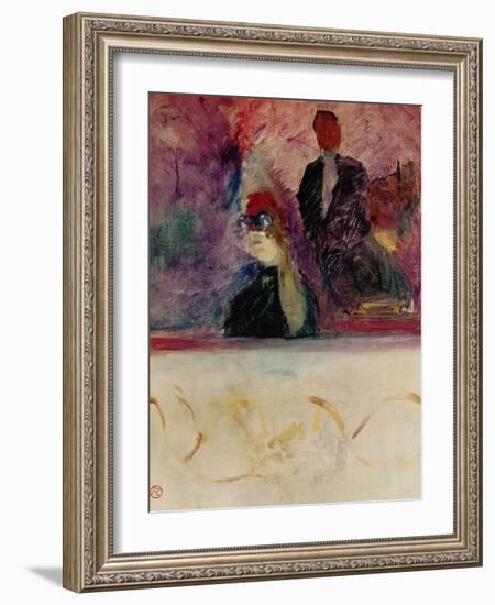 The Theatre Box with the Gilded Mask-Henri de Toulouse-Lautrec-Framed Giclee Print