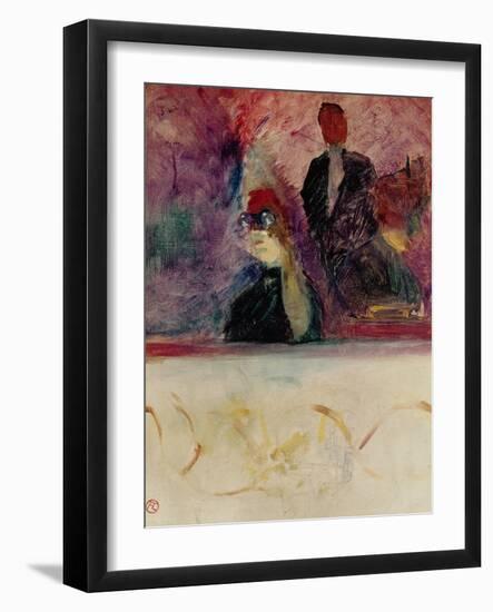 The Theatre Box with the Gilded Mask-Henri de Toulouse-Lautrec-Framed Giclee Print