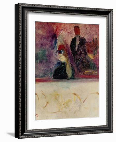 The Theatre Box with the Gilded Mask-Henri de Toulouse-Lautrec-Framed Giclee Print