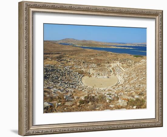 The Theatre, Quarter of the Theatre, Archaeological Site, Delos, UNESCO World Heritage Site, Cyclad-Tuul-Framed Photographic Print