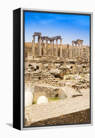 The Theatre, Roman ruins, Dougga Archaeological Site, Tunisia-Nico Tondini-Framed Premier Image Canvas