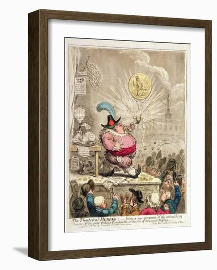 The Theatrical Bubble: Being a New Specimen of Astonishing Powers in the Great…-James Gillray-Framed Giclee Print