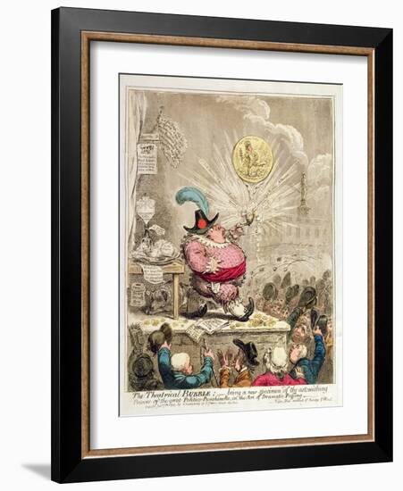 The Theatrical Bubble: Being a New Specimen of Astonishing Powers in the Great…-James Gillray-Framed Giclee Print